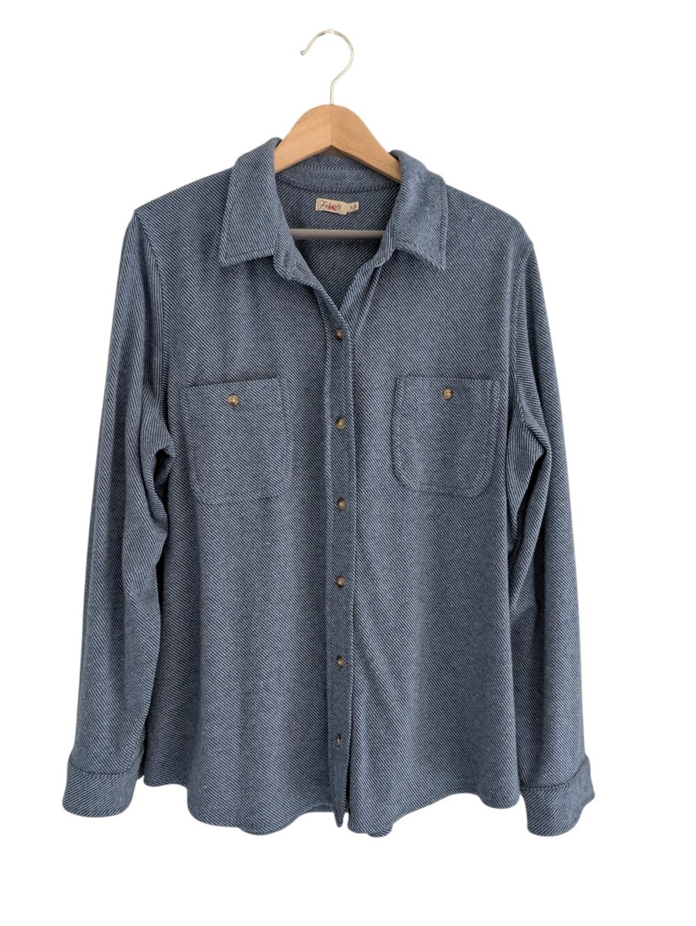 Faherty Long-Sleeve Button-Up Shirt in Blue Women's Size XL
